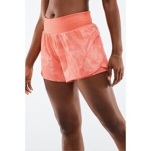 Fabletics Orange Athletic Shorts High-Waisted Moisture-Wicking